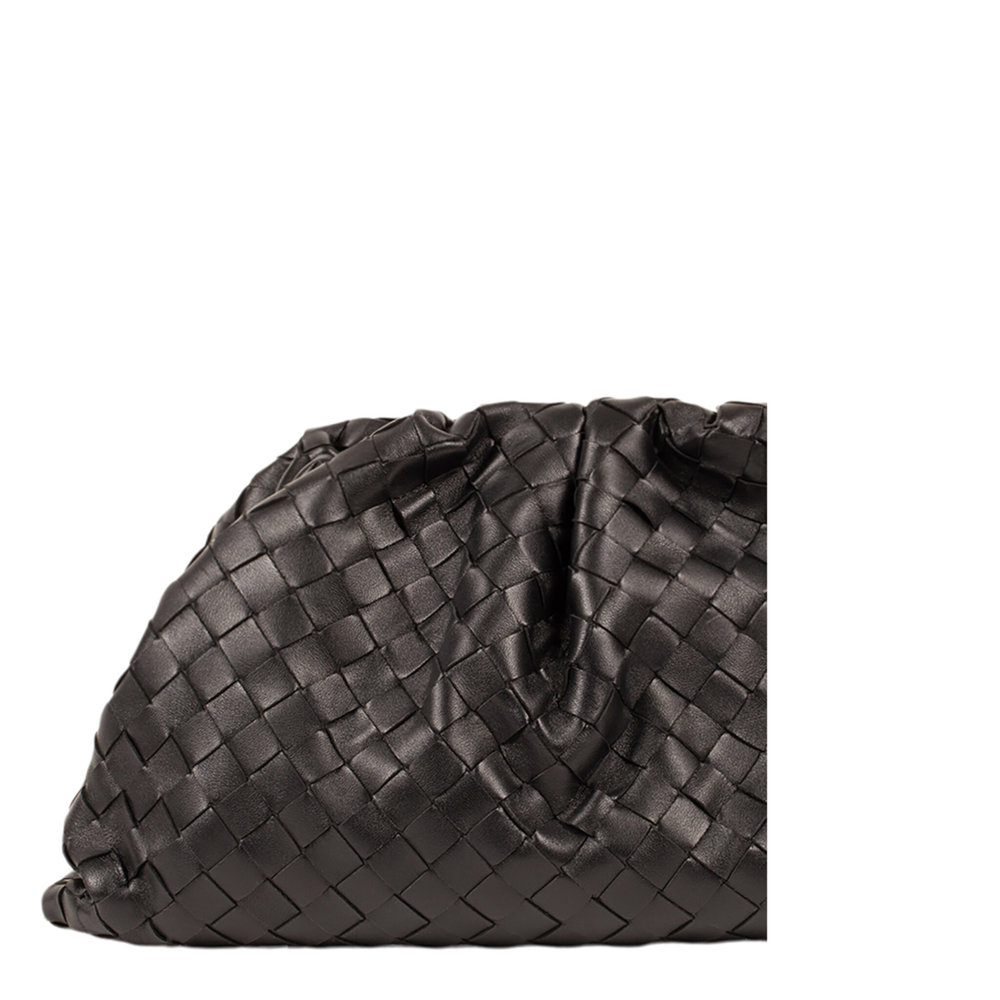 Bottega Veneta Intrecciato Leather Pouch Black Womens - Picture 3 of 5
